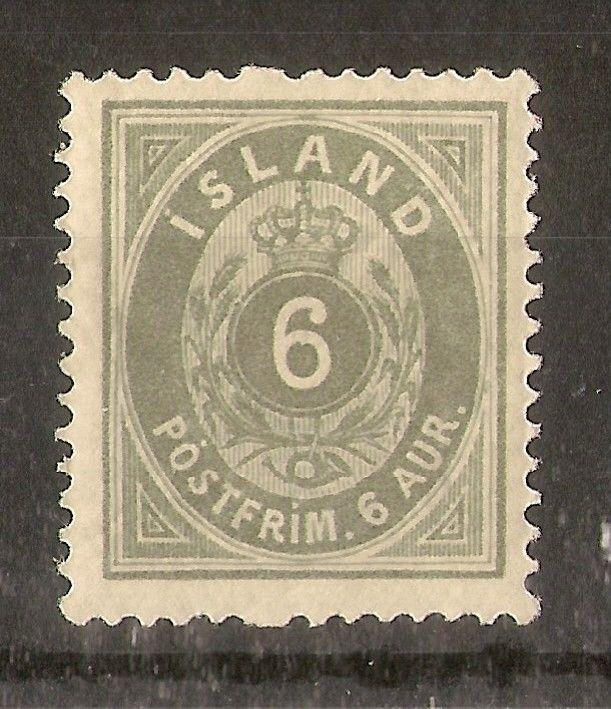 Iceland 1876-95 6Aur Grey SG15/shade