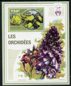 Niger Republic 2014 Orchids #3 imperf s/sheet unmounted mint