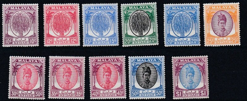 KEDAH    1950 - 55  S G 82 - 88  10C VALUES TO $1  MH  CAT £63