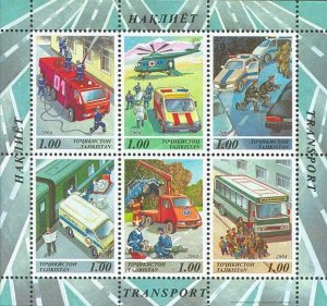 TADZHIKISTAN - 2004 - Transport - Perf 6v Sheet - MNH