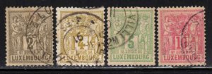 Luxembourg #49-52 ~ Coat of Arms, Industry & Commerce ~ Used (1882)
