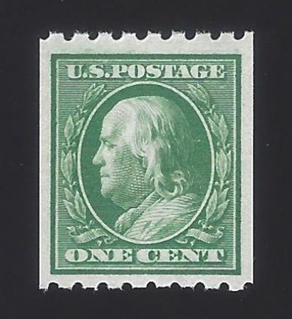 US #390 1910 Green Wmk 190 Perf 8.5 Horz MNH VF SCV $10