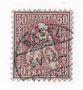 Switzerland Sc #59 50c maroon used with dated CDS centered VF