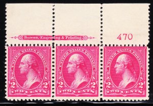 MOstamps - US #267a Mint OG NH Plate # Strip of 3 - Lot # MO-5A SCV $200