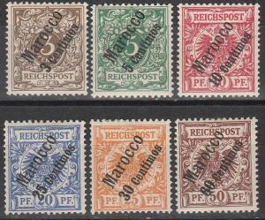 Germany Offices In Morocco #1-6  Unused CV $83.50 (A16810)