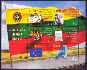 Lithuania 2009 1000 Years of Lithuania Maps Flags Mi. Bl.39 MNH
