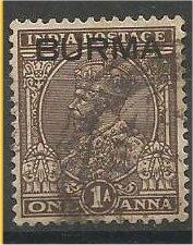 BURMA, 1937, used 1a, Overprinted, Scott 4