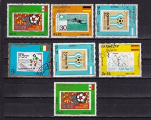 LI09 Paraguay 1988 History of Football World Cup used stamps