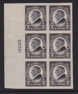 611 VF-XF plateblock lightly hinged with nice color scv $ 75 ! see pic !