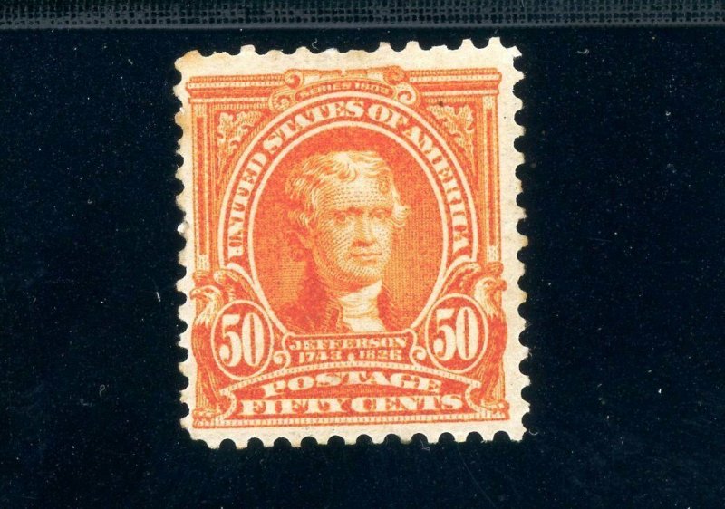 USAstamps Unused FVF US 1902 Jefferson Scott 310 OG MHR  