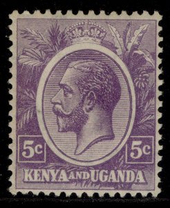 KENYA and UGANDA GV SG77, 5c dull violet, LH MINT.