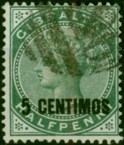 Gibraltar 1889 5c on 1/2d Green SG15 Fine Used