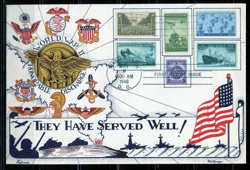 UNITED STATES 1946  ARMED FORCES COMBO JUMBO FLEETWOOD  FIRST DAY COVER