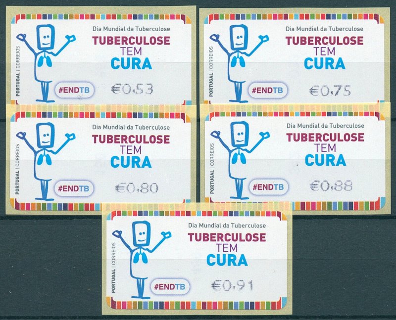 Portugal 2021 MNH Medical Stamps World Tuberculosis Day Healthy 5v S/A Set