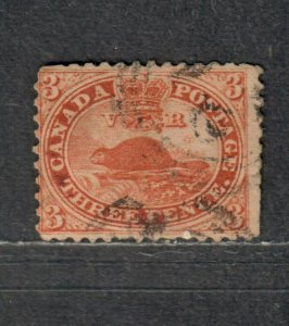 Canada Sc#12 Used/F, Beaver Stamp Small Faults, Cv. $1400