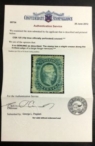 MOMEN: US STAMPS CSA #12f MINT OG H CSA CERT LOT #85860