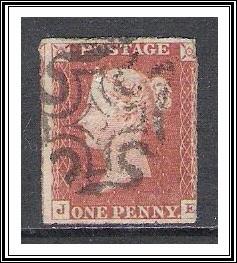 Great Britain #3 (JE) Penny Red Maltese Cross Used