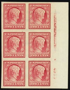 368, Mint VF XLH 2¢ Plate Block of Six Stamps - Stuart Katz