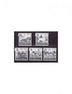 Montserrat - Dogs - 5 Stamp  Set  - 13M-002