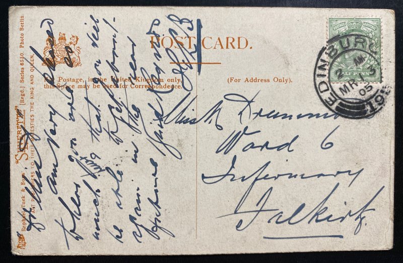 1905 Edinburgh Scotland RPPC Postcard Cover To  Falkirk Cecil Rhodes House