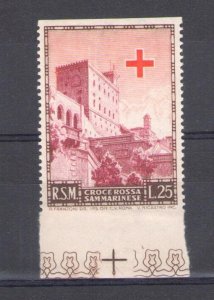 1951 San Marino, n. 369b Red Cross Not Jagged Horizontally - MNH**