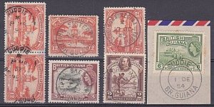 BR GUIANA 1935-54 various pmks inc. Suddie, Sisters, Skeldon etc............y477