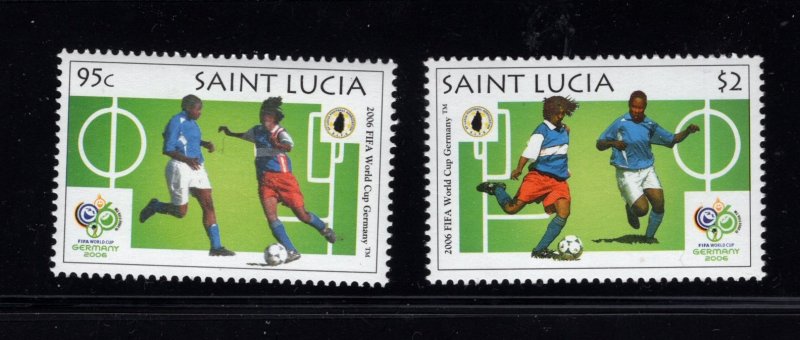 St. Lucia  #1232-33 (2006 World Cup set) VFMNH CV $2.25