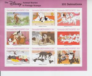 1987 Grenada Grenadines Disney 101 Dalmations MS9 (Scott 988) MNH