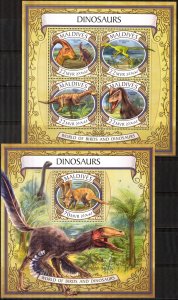 Maldive Islands 2017 Dinosaurs Sheet + S/S MNH