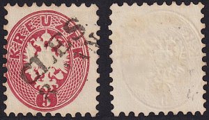 Austria - 1864 - Scott #24 - used - CLES pmk Italy