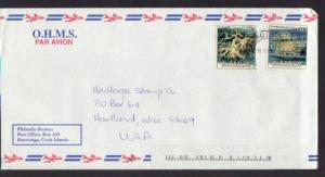 Cook Islands to Hartland WI Official Airmail Cover 