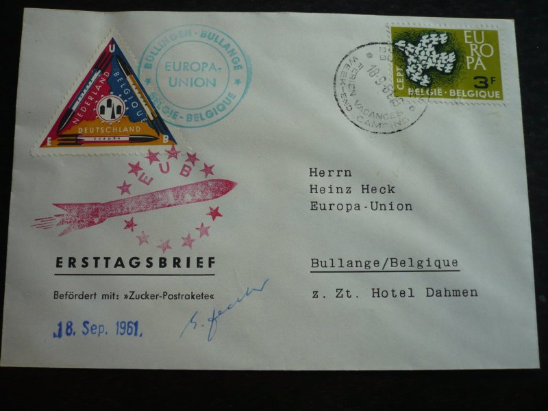 Europa 1961 - Belgium - Rocket Mail (Signed)