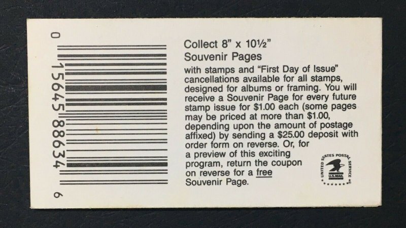 MOMEN: US STAMPS #2182e COLOR OMITTED RIGHT STAMPS BOOKLET LOT #70771