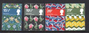 Great Britain Sc 996-9 1982 Textile Designs stamp set mint  NH