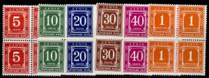 KENYA QEII SG D13-D18, 1967 postage due set, NH MINT. Cat £15. BLOCK X 4