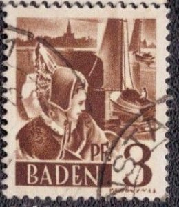 Germany -French Occupation Baden 1947 -  5n2 Used