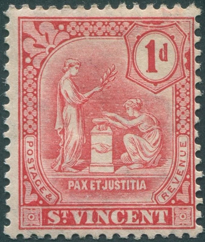 St Vincent 1909 1d carmine SG99 unused