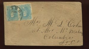 Confederate States 4b Jackson Used Pair of Stamps on Nice Cover (CSA 4 C1)