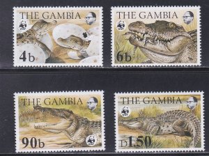 Gambia # 515-518 & 518A, WWF The Nile Crocodile,  Mint NH, 1/2 Cat.