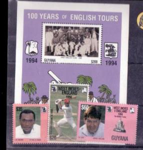 GUYANA - Cent of First English Cricket Tour - Miniature Sheet