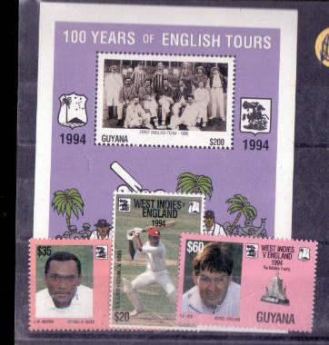 GUYANA - Cent of First English Cricket Tour - Miniature Sheet