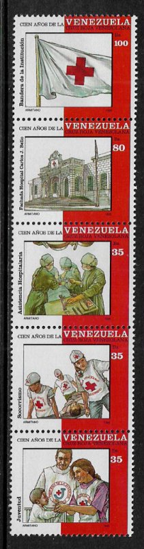 Venezuela #1525 MNH Strip - Red Cross