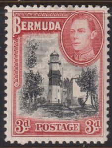 1938- 1951 Bermuda St David's Lighthouse 3 pence MNH Sc# 121 CV $27.20 Stk #3