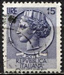 Italy 1955; Sc. # 679; Used Wmk. 303 Large Single Stamp