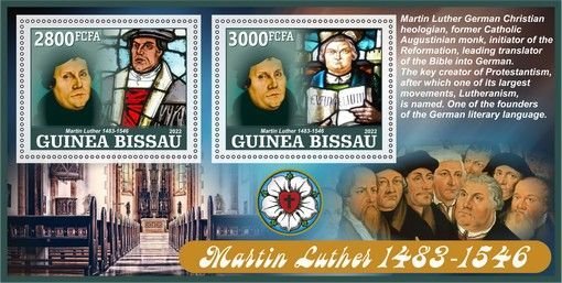 Stamps. Martin Luther Reforma 2023 year 1+1 sheets perforated  NEW