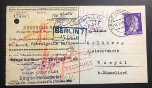1942 Siegen Germany Deutsche Bank Note Receipt Cover To Rheydt