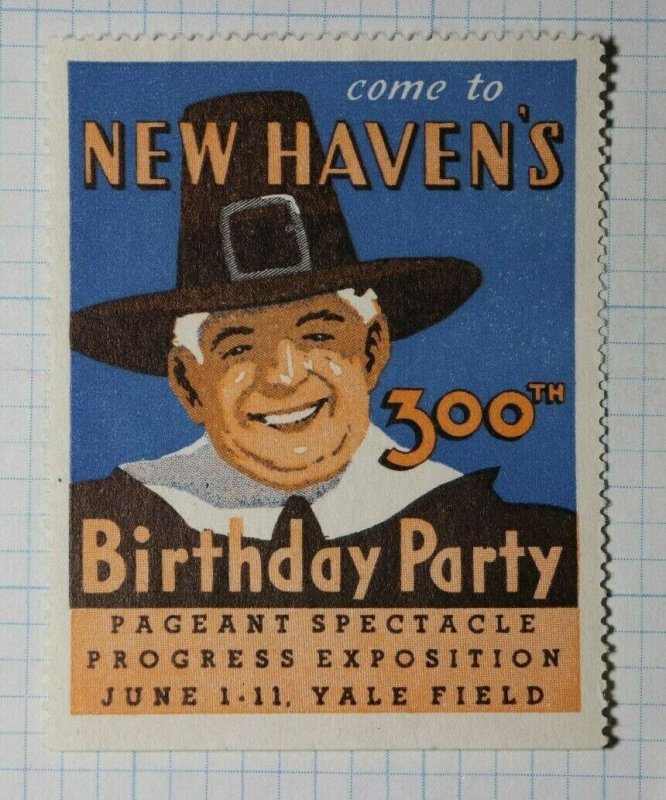 New Havens Birthday Party Pilgrim Art Company Brand Ad Poster Stamp