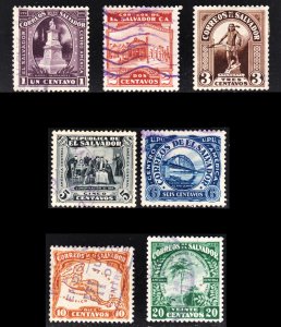 El Salvador Scott 495-501 F to VF used.  FREE...