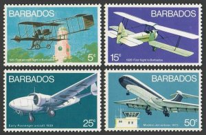 Barbados 384-387,MNH.Michel 353-356. Aircraft 1973.White Box Kite,Be Havilland,