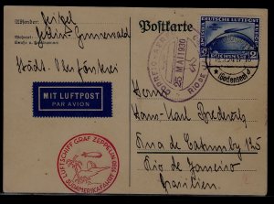 Germany/Brazil Zeppelin card 18.5.30 Friedrichshafen
